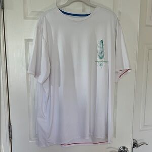 NEW Vineyard Vines Performance White Tee with Green Logo